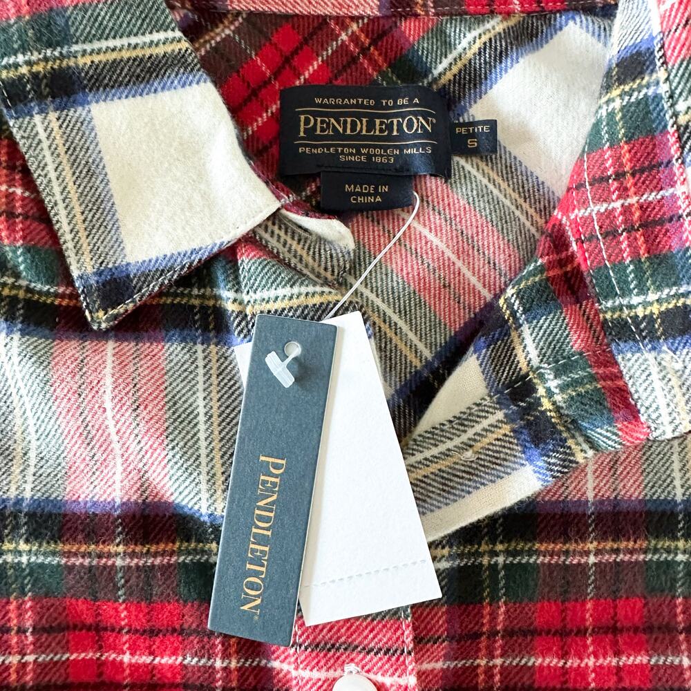Pendleton Plaid Button Down Flannel Shirt NWT - image 3